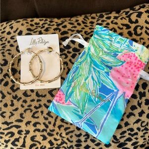 Lilly Pulitzer Gold Bamboo Hoop Earrings